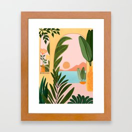 Moroccan Coast - Tropical Sunset Scene Framed Art Print