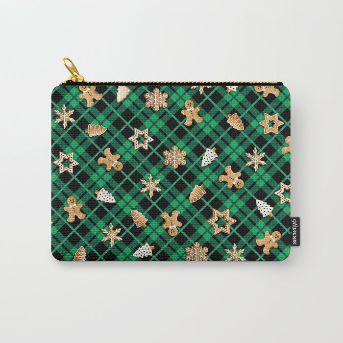 Gingerbread Green Carry-All Pouch