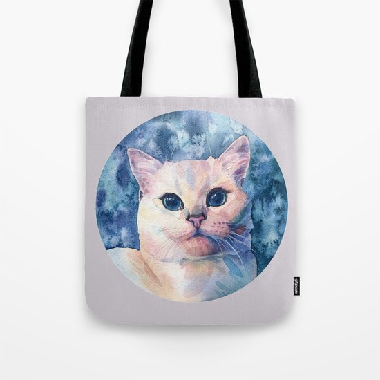 "White cat" Tote Bag