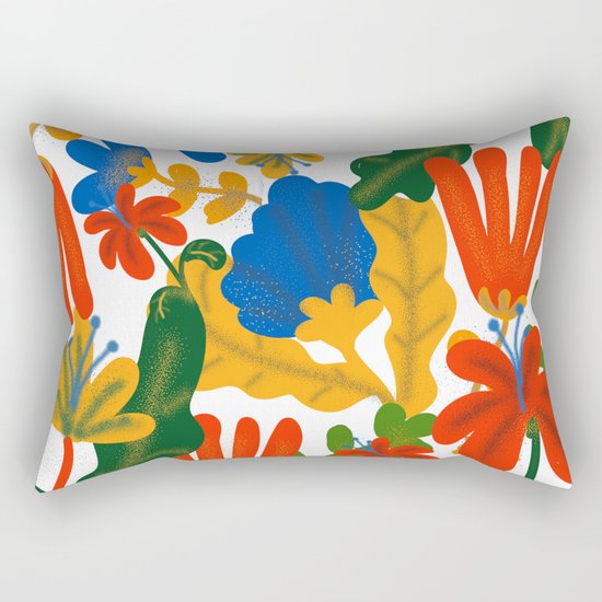 Tropical Flower Pattern II Rectangular Pillow