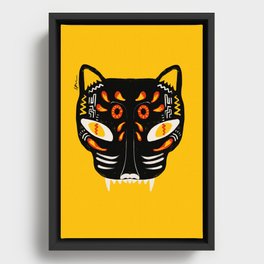 fox Mask Tribes Framed Canvas