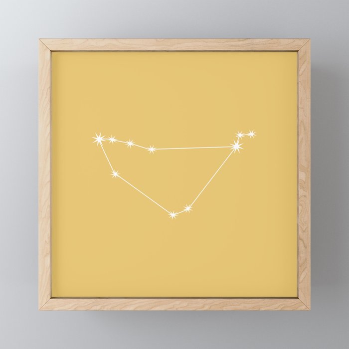 CAPRICORN Sunshine Yellow – Zodiac Astrology Star Constellation Framed Mini Art Print