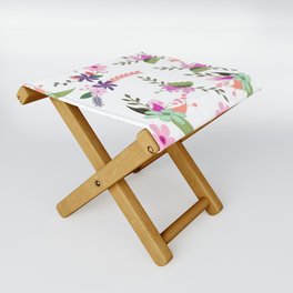Floral Repeat Pattern 23 Folding Stool