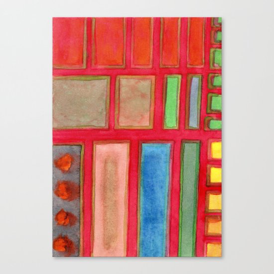 Some Chosen Rectangles orderly on Red Canvas Print