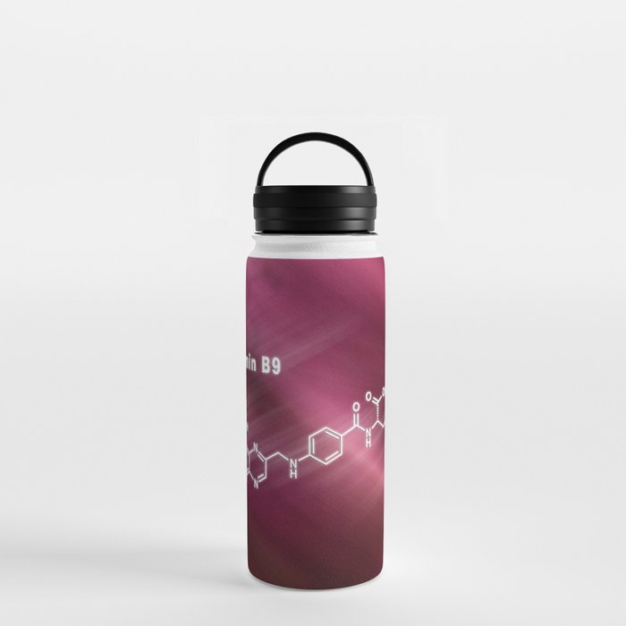 Vitamin B9, folic acid, Structural chemical formula Water Bottle