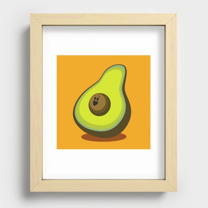 Happy Avocado Recessed Framed Print