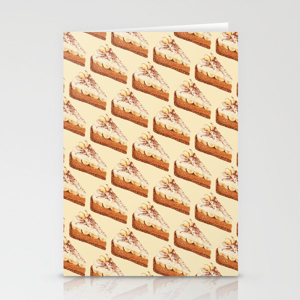 Banoffee Pie Pattern - Cream Stationery Cards