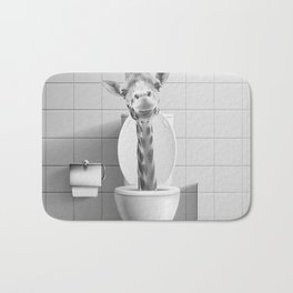 Giraffe in the Toilet Bath Mat | Bathroom, Little, Art, Cute, Amazon, Watercloset, Toilet, Collage, Giraffa, Giraffe 