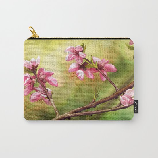 Spring and pink flowers on a branch Carry-All Pouch