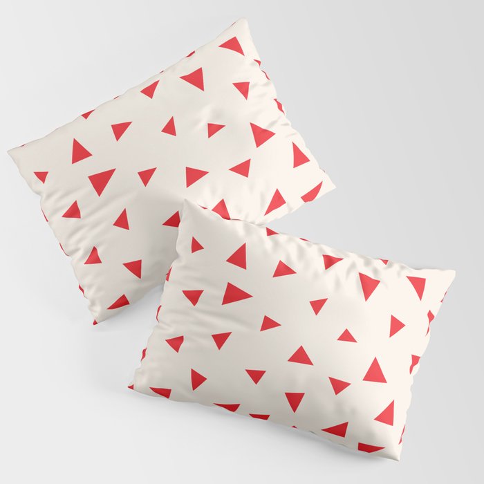 Red Triangles Holiday Pattern Pillow Sham