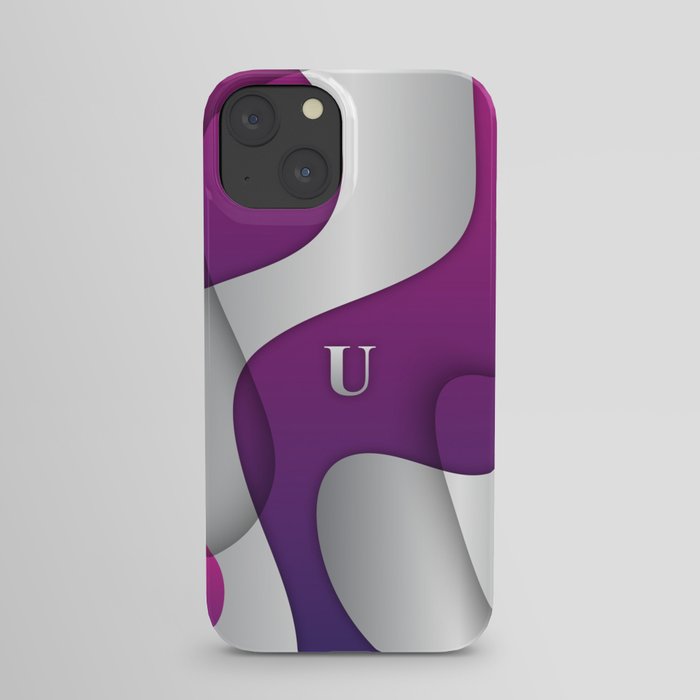 Personalized  U Letter on Purple & White Gradient, Awesome Gift Idea,  iPhone Case, Gift Geschenk iPhone-Hülle iPhone Case