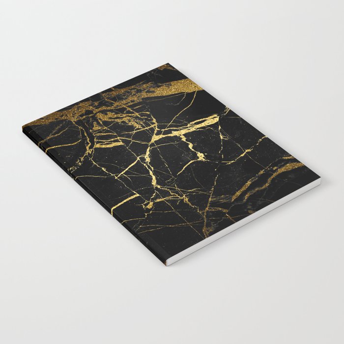 Black and Gold Marble Notebook