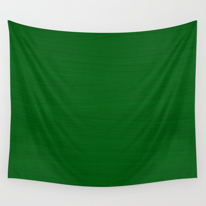 Emerald Green Brush Texture Solid Color Wall Tapestry by