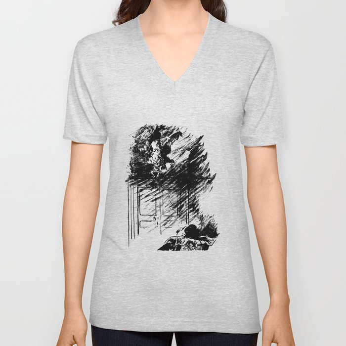 Edouard Manet - The raven by Poe 3 V Neck T Shirt