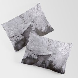 Winter Stream( Black and White Color Photograph) Pillow Sham