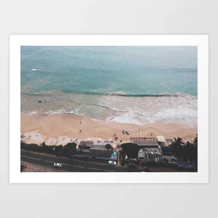 Aerial Mirissa Beach, Sri Lanka Art Print