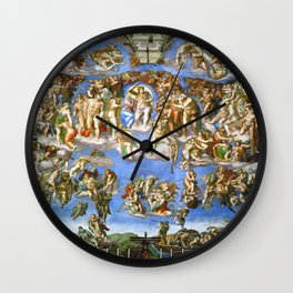 Michelangelo Last Judgment, 1537-1541 Wall Clock | Caravaggio, Famous, Michelangelohistory, Sistinechapel, Flemishbaroque, Renaissance, Michelangelo, Vatican, Artmasters, Judgment 