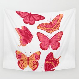Texas Butterflies – Pink and Orange Wall Tapestry