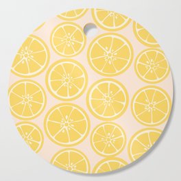 Pink Summer Lemon Slices Cutting Board