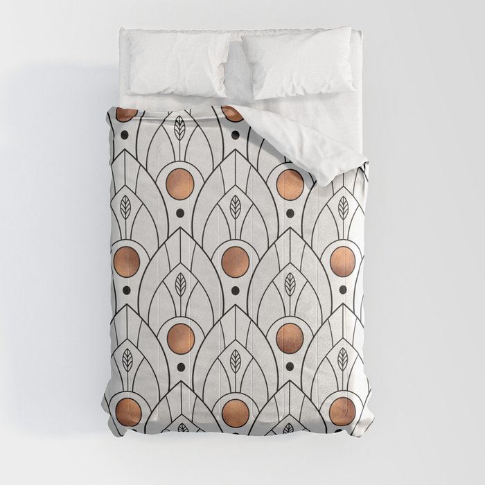 Art Deco Leaves / Version 2 Comforter