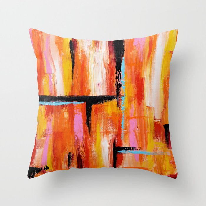 Abstract Orange 2 Throw Pillow By Artvondanielle