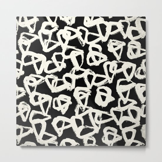Tribal Triangle Dots Metal Print