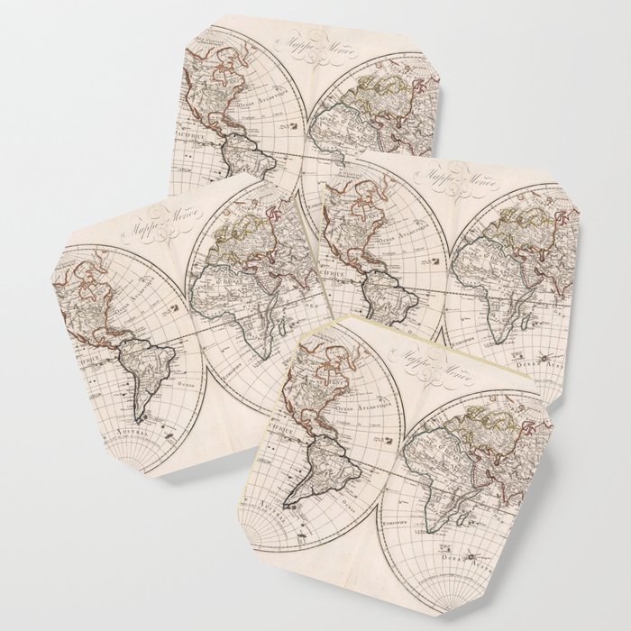 Vintage Map of The World (1804) Coaster