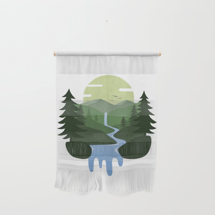 Forest Waterfall Landscape Wall Hanging