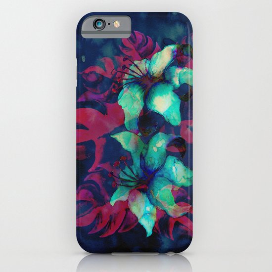 Tropical Flower - Blue Lilly iPhone & iPod Case