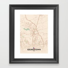 Georgetown, Texas, United States - Vintage City Map Framed Art Print