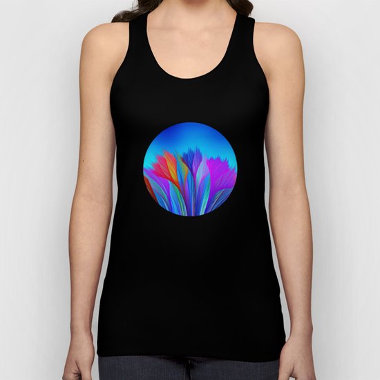 Flower Fantasy in Blue Unisex Tank Top