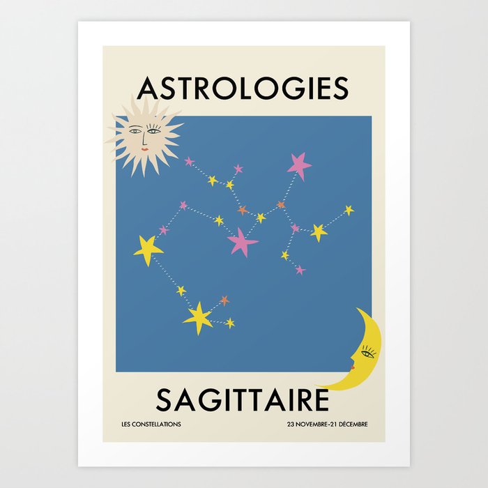 Contemporary Sagittarius Zodiac Sign Art Print