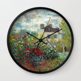 Claude Monet - The Artist's Garden in Argenteuil Wall Clock