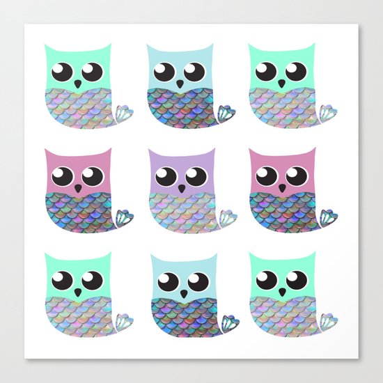 Mer-owls Canvas Print