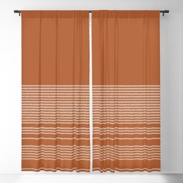 Organic Stripes in Putty and Clay Terracotta Rust Blackout Curtain