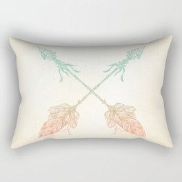 Tribal Arrows Turquoise Coral Gradient Rectangular Pillow