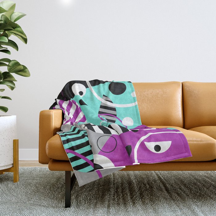 Bits And Bobs - Abstract, geometric design Throw Blanket