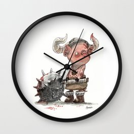 Cochon barbare Wall Clock | Comic, Nature, Funny, Animal 