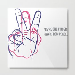 Finger Peace Metal Print