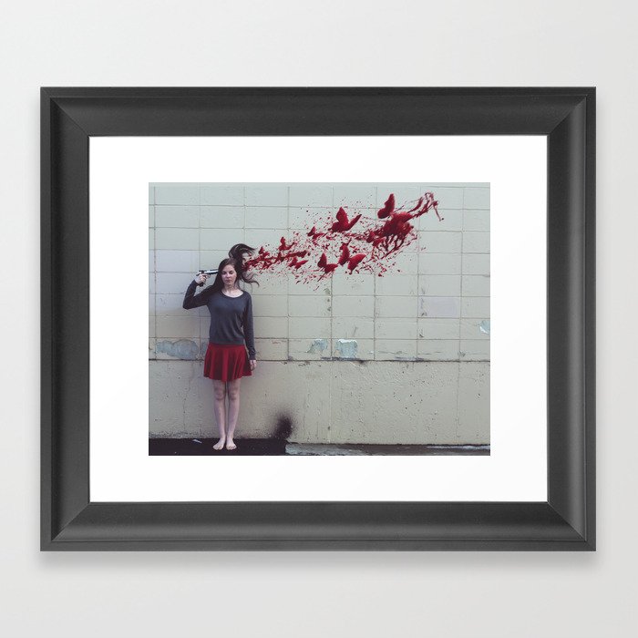 Bullet With Butterfly Wings Framed Art Print
