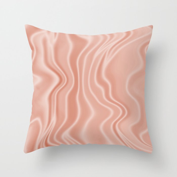 Blush Silk/Satin Effect Pink Throw Pillow