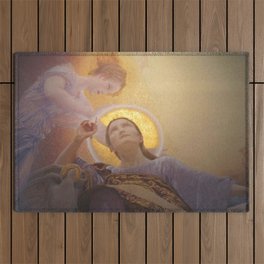 On Theology; or Works of the Holy Spirit portrait painting by Franz von Matsch Outdoor Rug