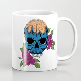 Skull with flowers Illustration Coffee Mug
