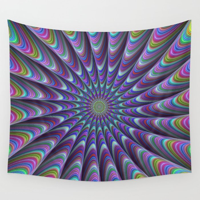 Twisted fractal sun Wall Tapestry