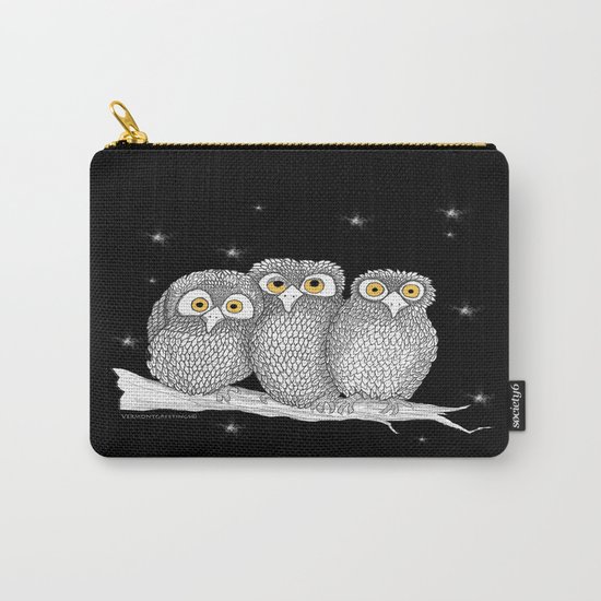 Zentangle Owl Friends at Night Carry-All Pouch