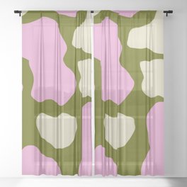 Colorful Retro Cow Spots Sheer Curtain
