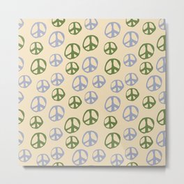 Hand-drawn Peace Symbol Pattern Metal Print | Groovy, Hippie, Peace Symbol, Drawing, Minimalism, Retro, Activist, Peace, Happy, Happiness 
