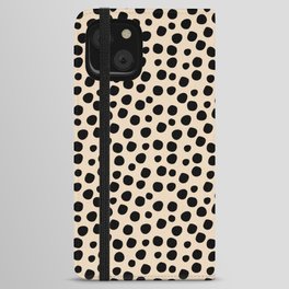 Irregular Small Polka Dots black iPhone Wallet Case