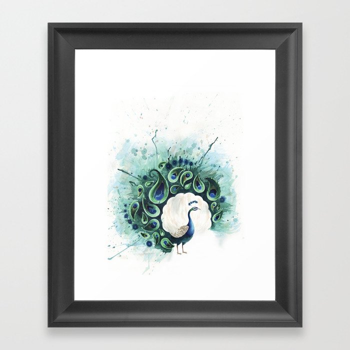 Circle Peacock Framed Art Print