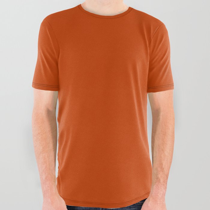 Rusty Burnt Orange Solid Rich Rust Colour All Over Graphic Tee